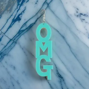 Unique OMG Letter Design Dangle Earrings