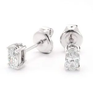 Unique Oval Diamond Stud Earrings