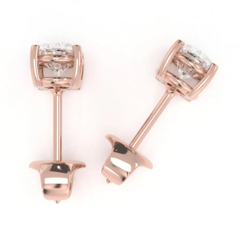 Unique Oval Diamond Stud Earrings