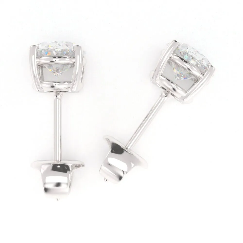 Unique Oval Diamond Stud Earrings