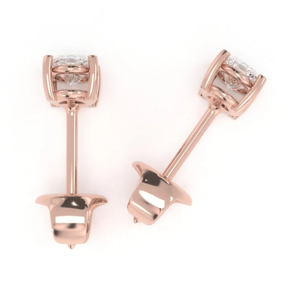 Unique Oval Diamond Stud Earrings