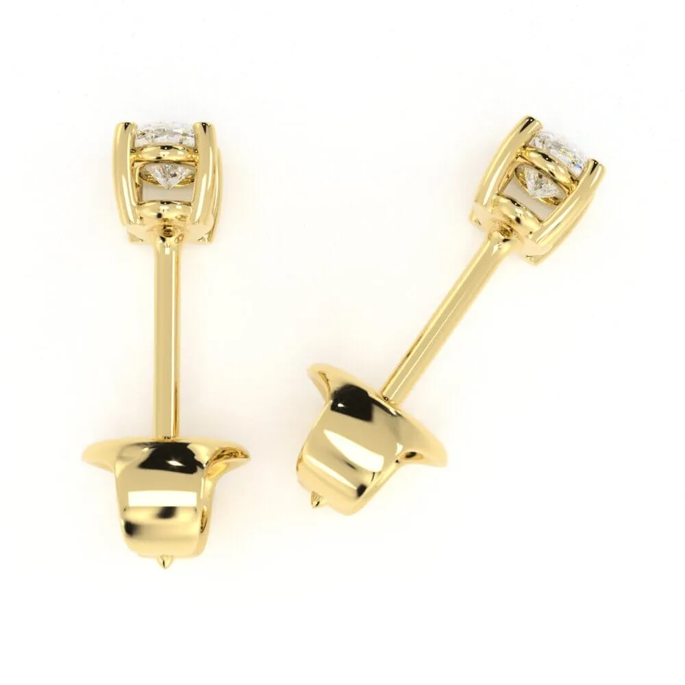 Unique Oval Diamond Stud Earrings