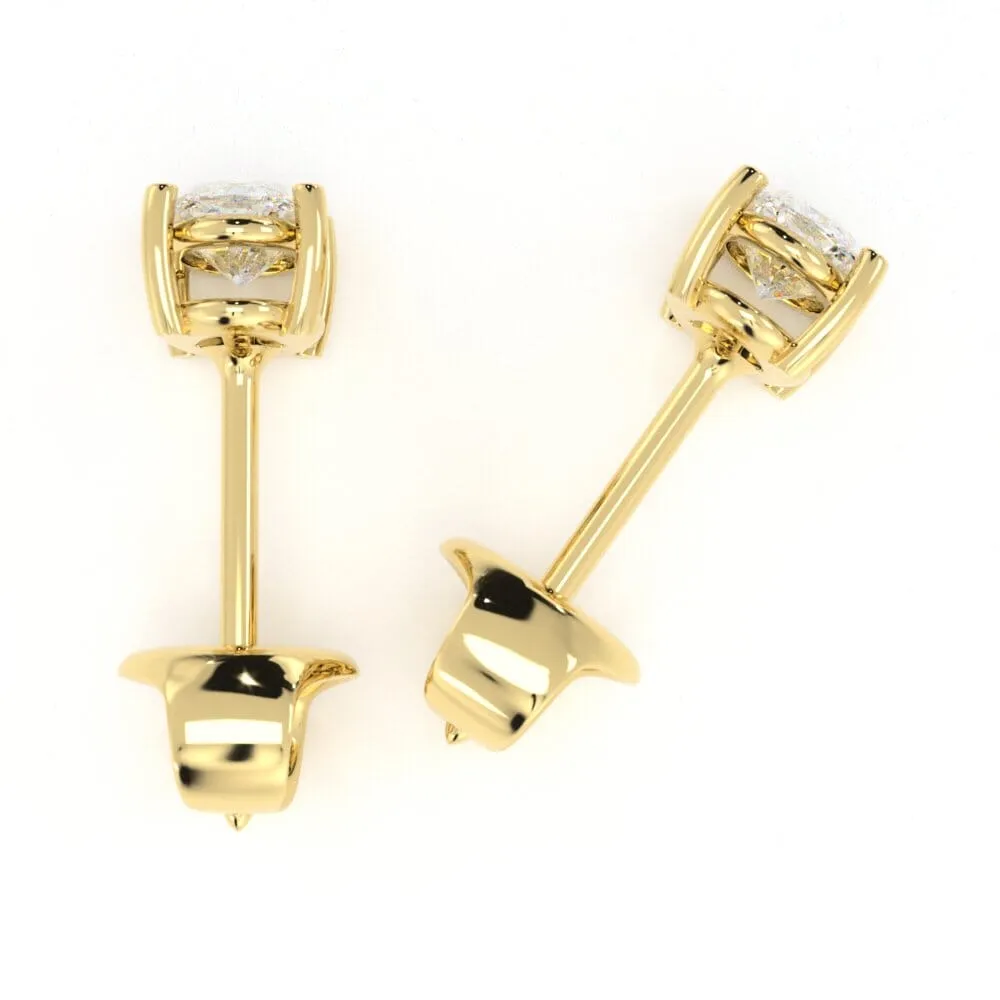 Unique Oval Diamond Stud Earrings