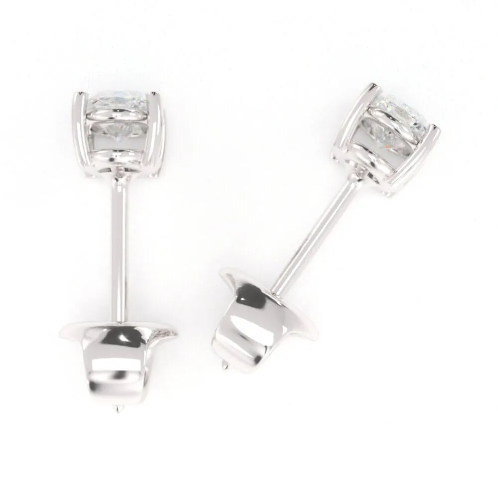 Unique Oval Diamond Stud Earrings