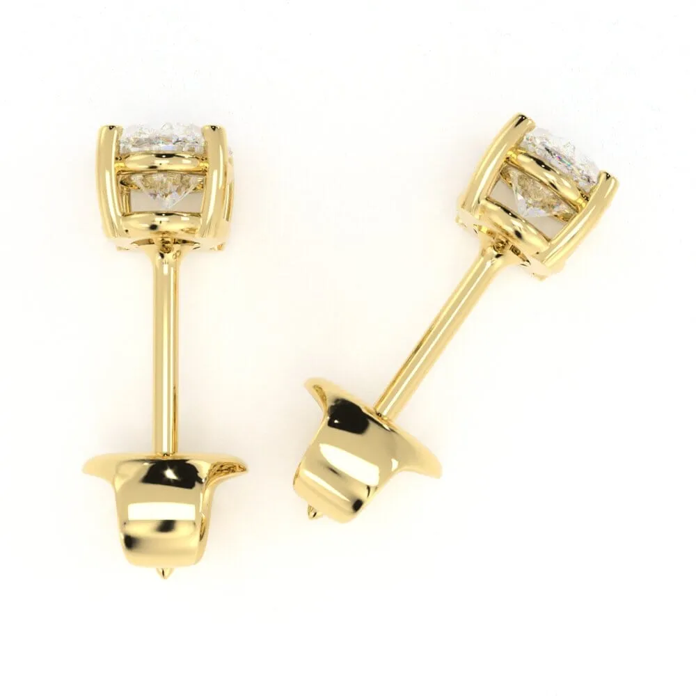 Unique Oval Diamond Stud Earrings