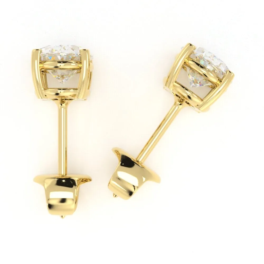Unique Oval Diamond Stud Earrings