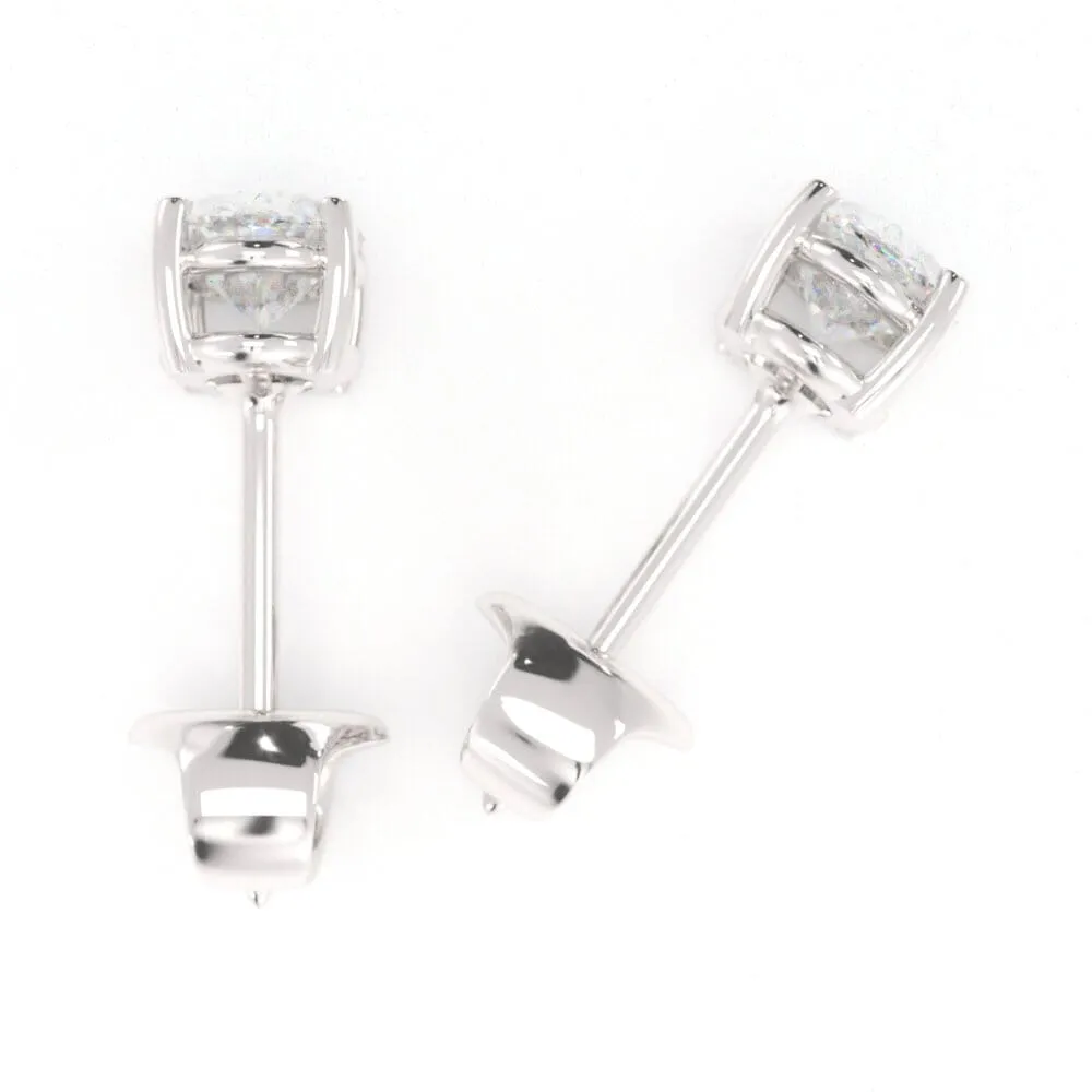 Unique Oval Diamond Stud Earrings