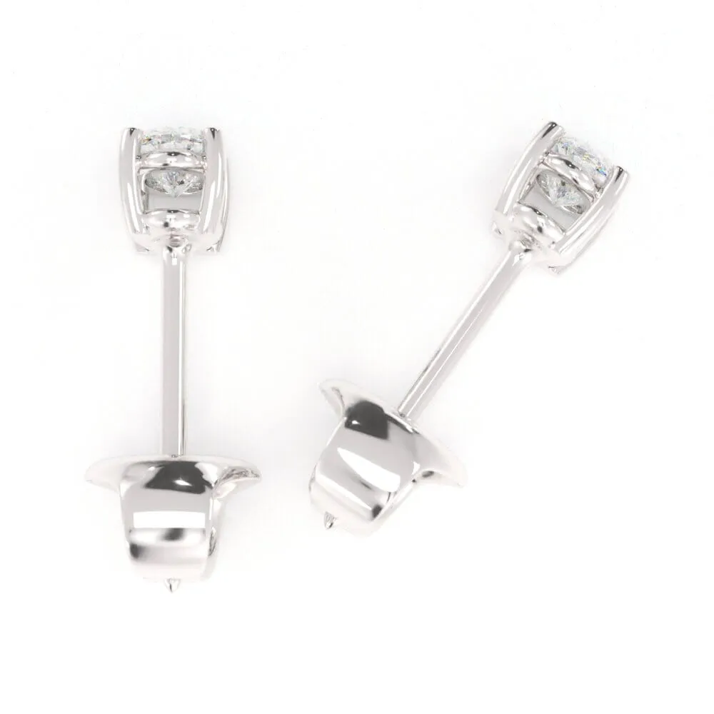 Unique Oval Diamond Stud Earrings