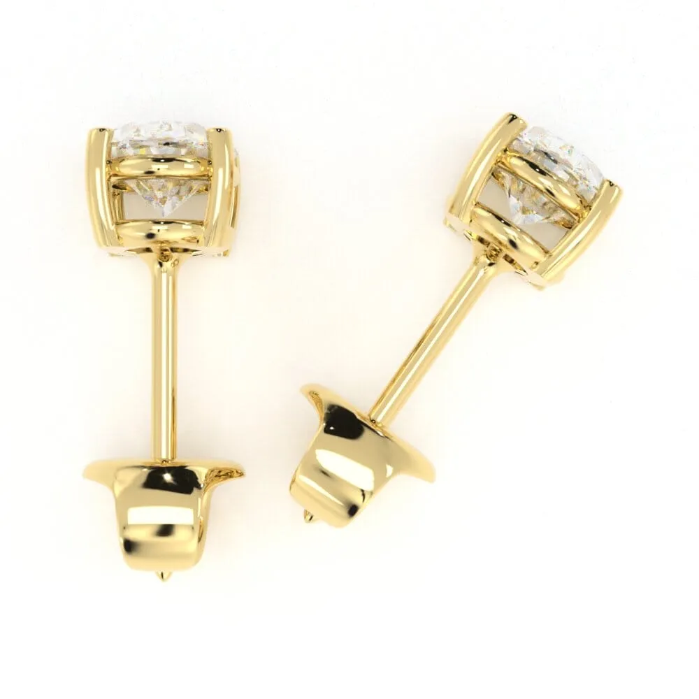 Unique Oval Diamond Stud Earrings