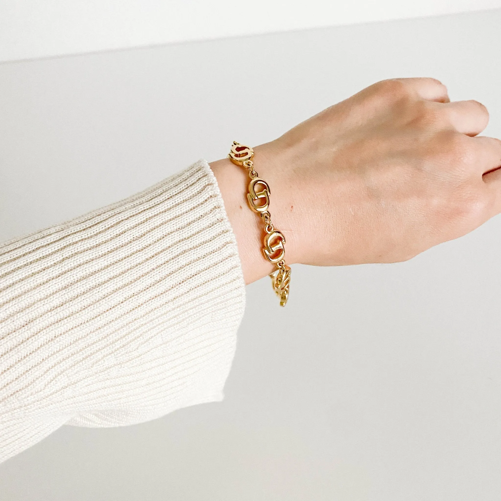 Vintage Dior Logo Gold Bracelet