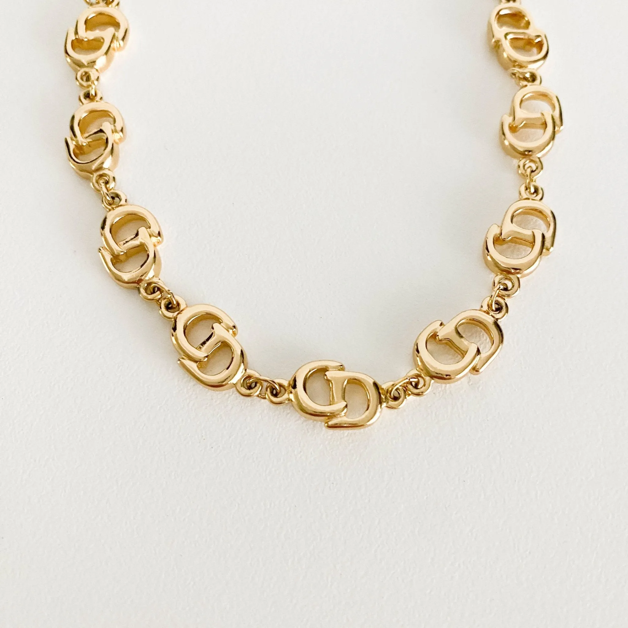 Vintage Dior Logo Gold Bracelet