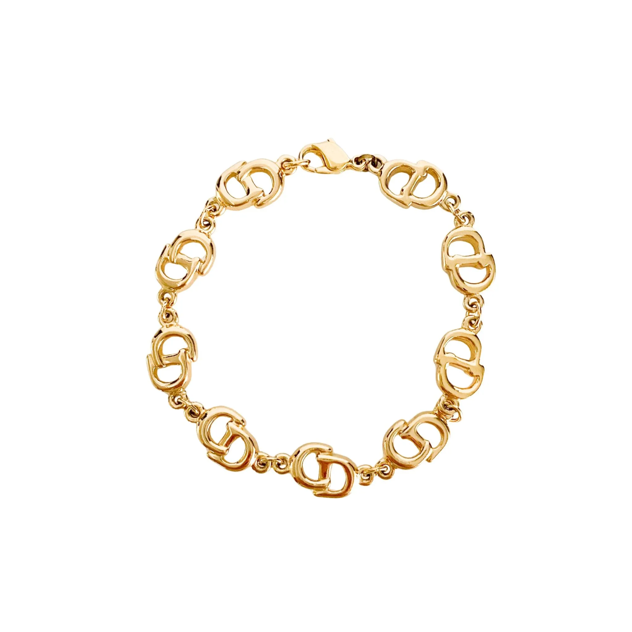 Vintage Dior Logo Gold Bracelet