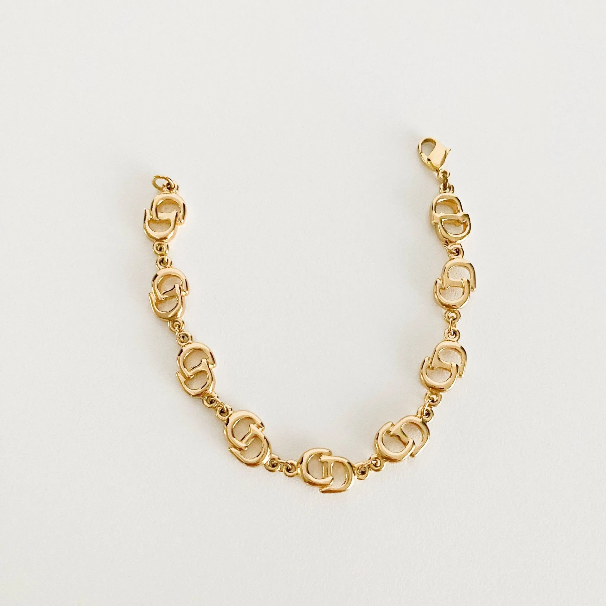 Vintage Dior Logo Gold Bracelet