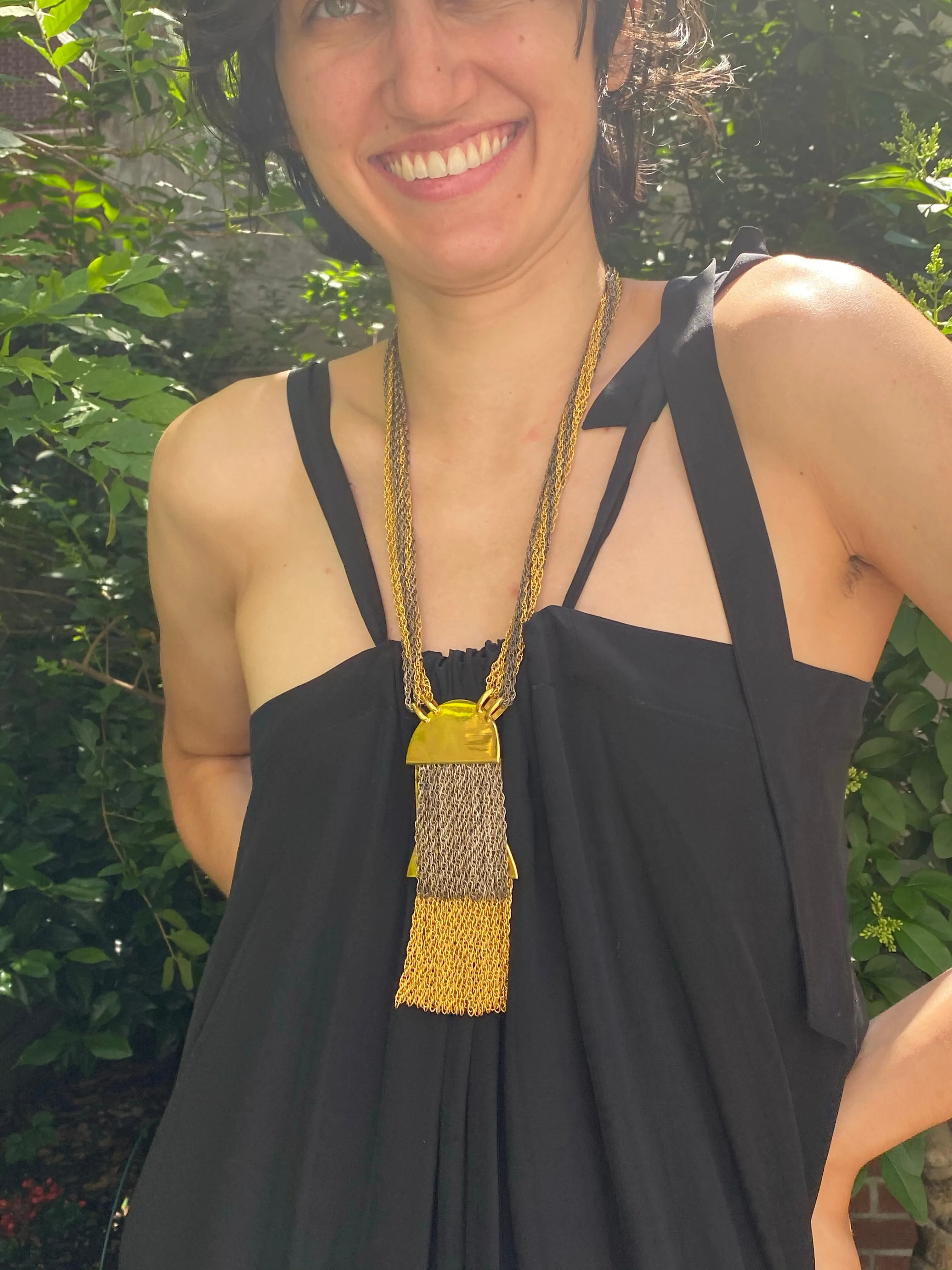 Vintage Mixed Metal Fringe Necklace