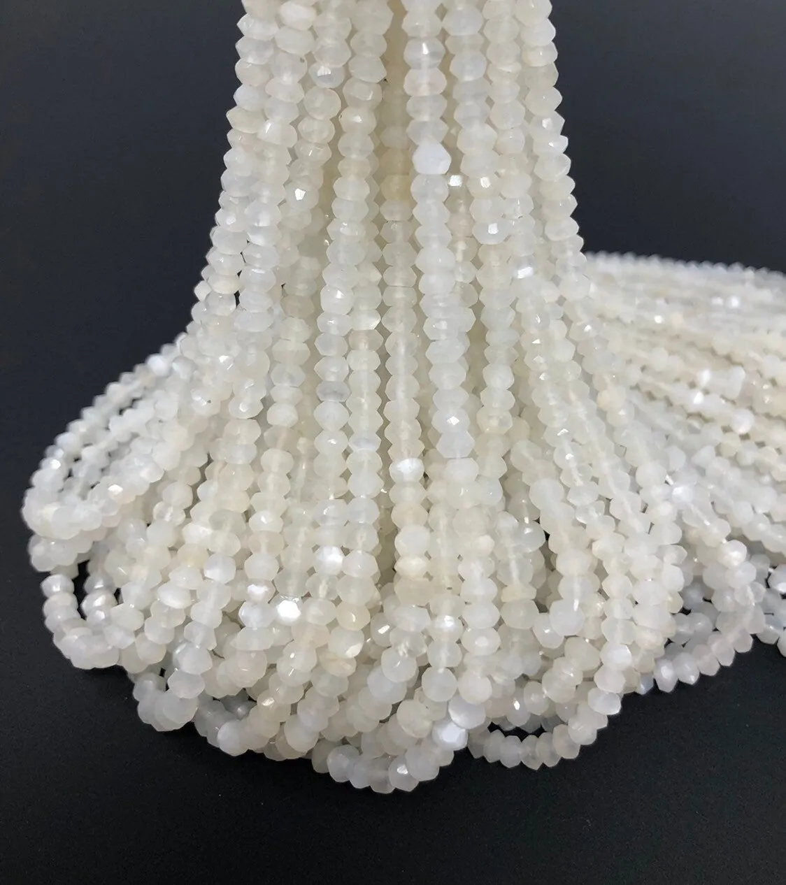 White Moonstone Beads, Gemstone Beads, Jewelry Supplie for Jewelry Making, Wholesale Beads, Bulk Beads, AAA Quality 13" Strand