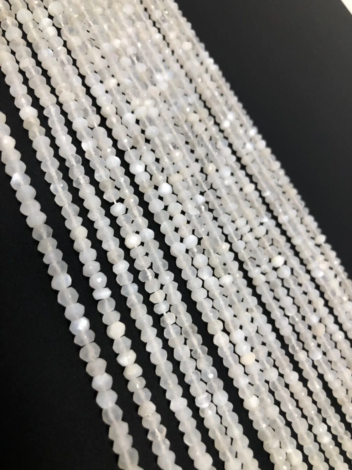 White Moonstone Beads, Gemstone Beads, Jewelry Supplie for Jewelry Making, Wholesale Beads, Bulk Beads, AAA Quality 13" Strand