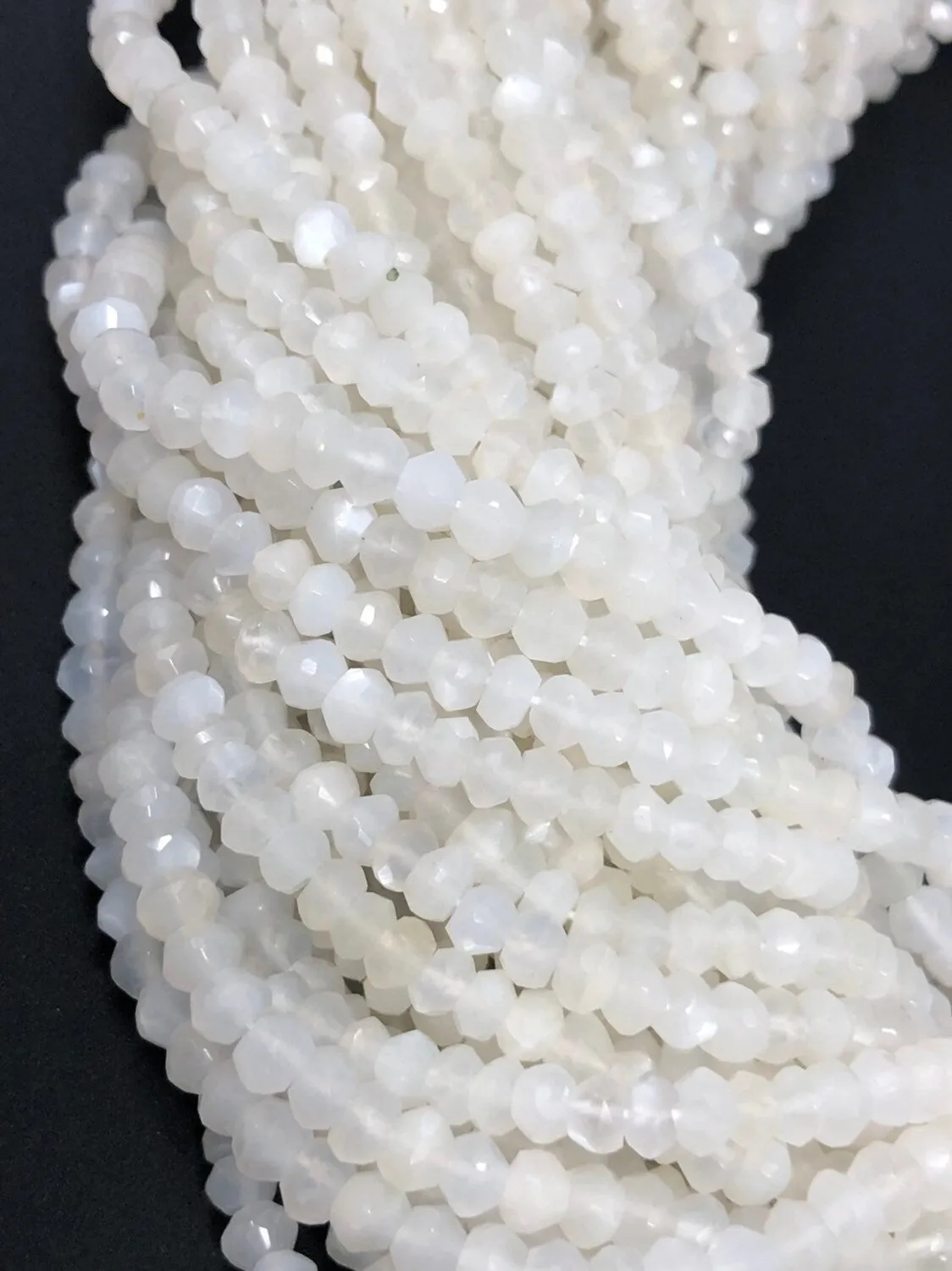 White Moonstone Beads, Gemstone Beads, Jewelry Supplie for Jewelry Making, Wholesale Beads, Bulk Beads, AAA Quality 13" Strand