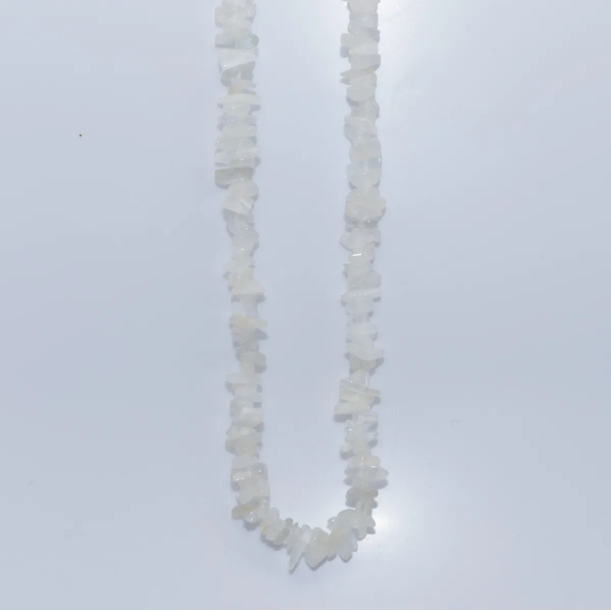 White Moonstone Natural Beaded Chip Necklace