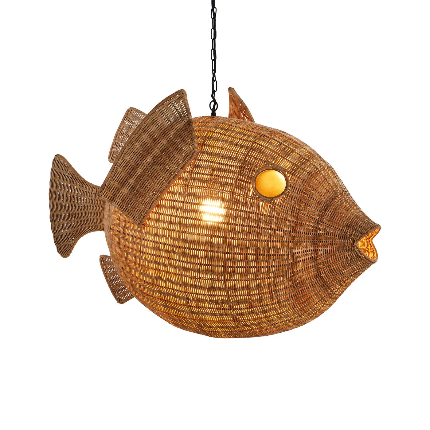 Wicker Blowfish Large Pendant