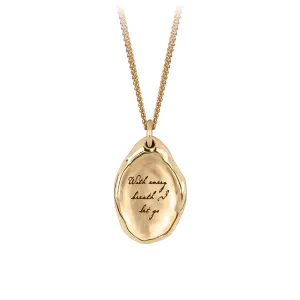 With Every Breath I Let Go 14K Gold Affirmation Talisman