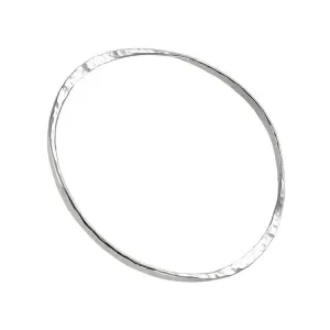 Women's Silver Bracelet | Thin Hammered Bangle Bracelet For Women