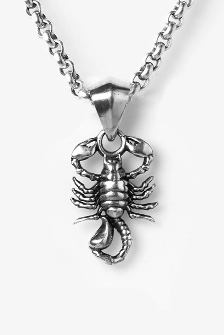 XL Scorpion Pendant Necklace | Silver