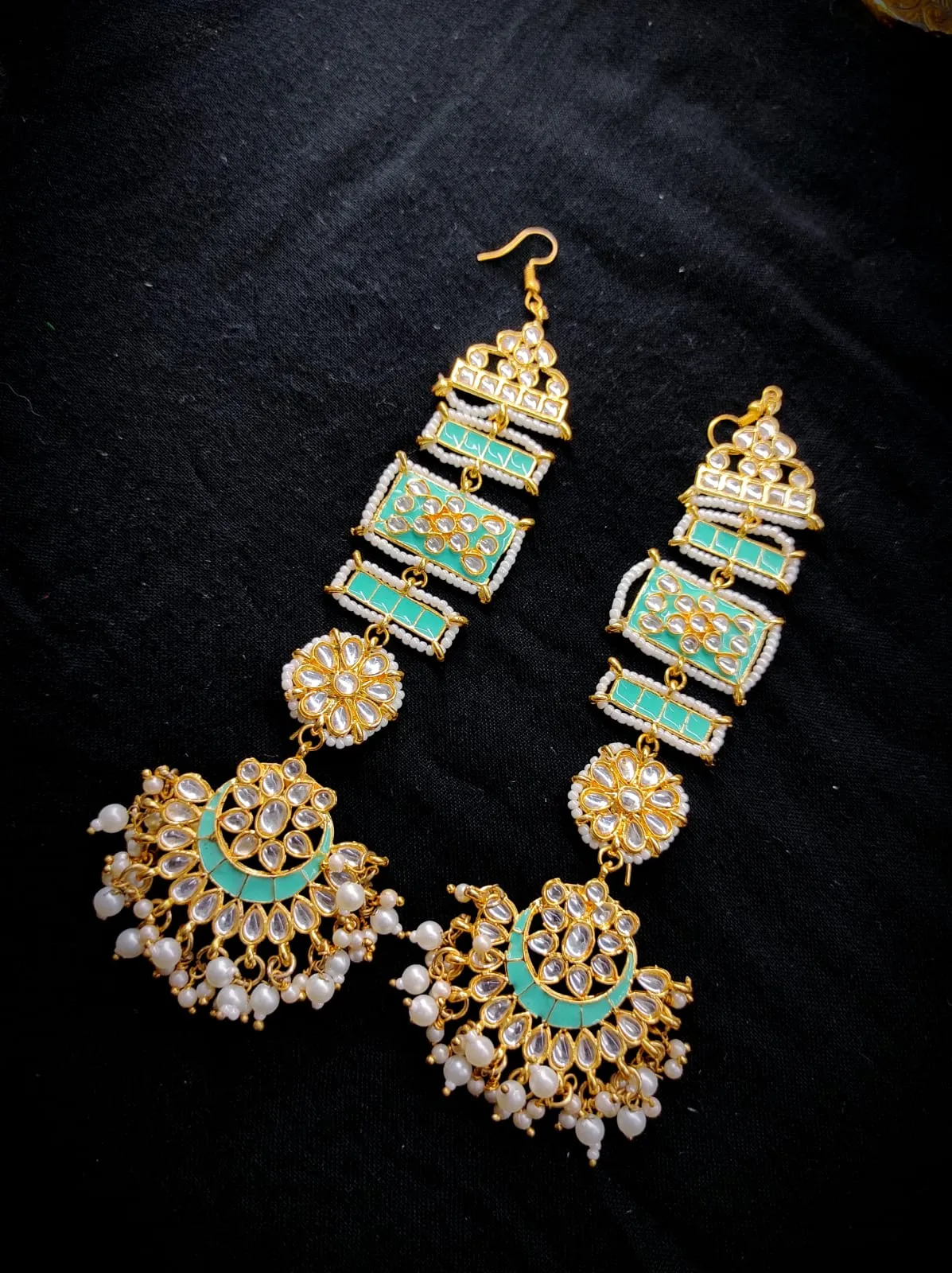 ZEVAR I Exquisite Kundan Meenakari Long Earrings - A Statement of Elegance